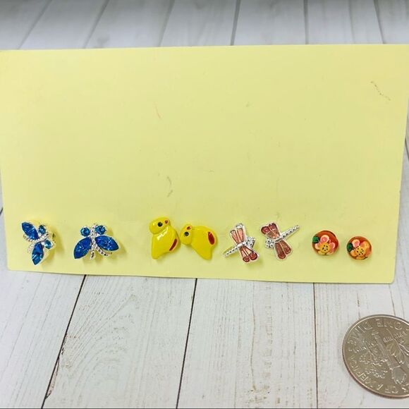 Novelty Small Earrings 4 Pair - Picture 1 of 3